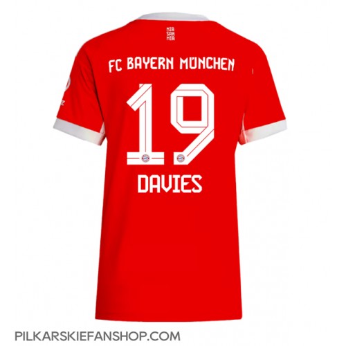 Koszulka piłkarska Bayern Munich Alphonso Davies #19 Strój Domowy dla kobiety 2025-26 tanio Krótki Rękaw Koszulka piłkarska Bayern Munich Alphonso Davies #19 Strój Domowy dla kobiety 2025-26 tanio Krótki Rękaw